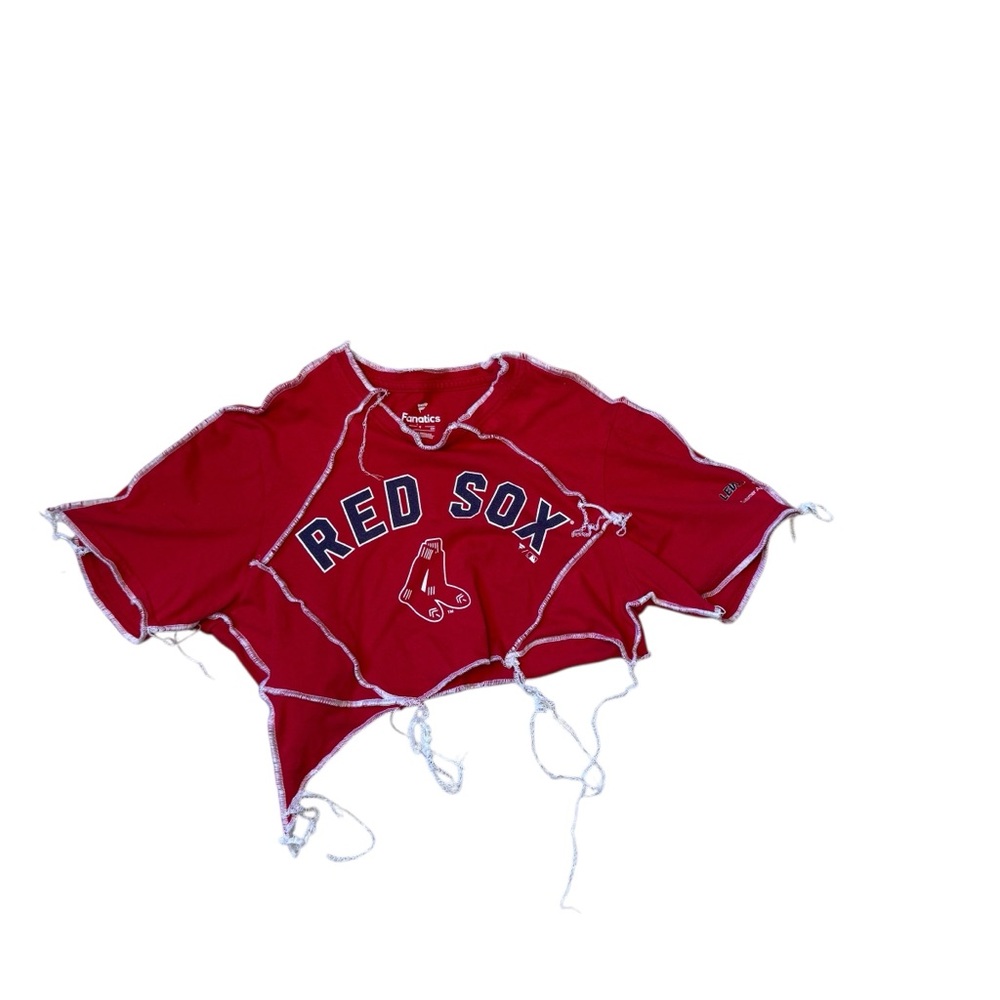 Boston Red Sox Reworked Custom  Crop Top - Picture 2 of 4